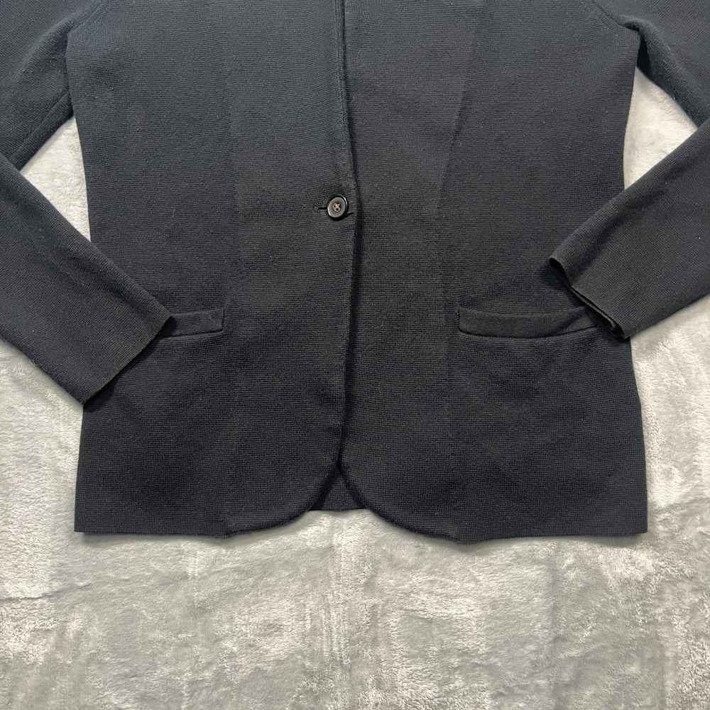 J.Crew Sweater Blazer Women M Black Re-Imagined Cotton Knit BF227 FA23 - Picture 3 of 15